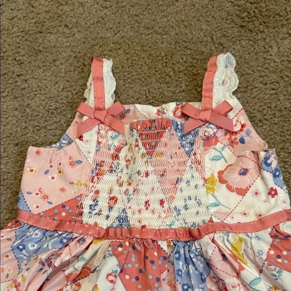 Blueberi Boulevard Patchwork Dress - Pink and Blue